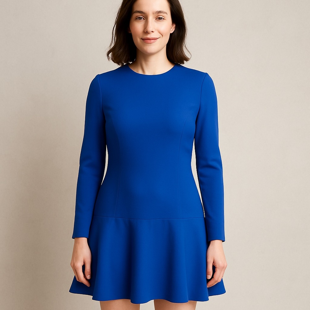 Amanda Uprichard Blue Long Sleeve Dress